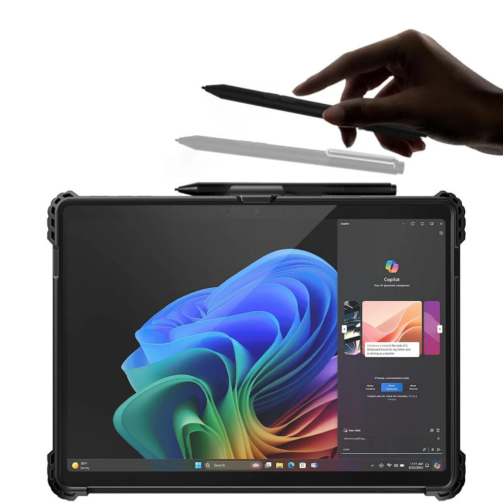 ARMOR-X Microsoft Surface Pro 13-inch Copilot+ PC protective rugged case with pen holder.