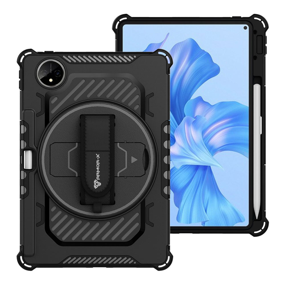 ARMOR-X Huawei MatePad Pro 11 (2022) shockproof case, impact protection cover with hand strap and kick stand.