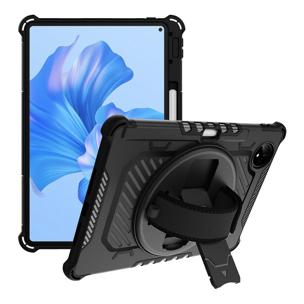 ARMOR-X Huawei MatePad Pro 11 (2022) shockproof case, impact protection cover with hand strap and kick stand.