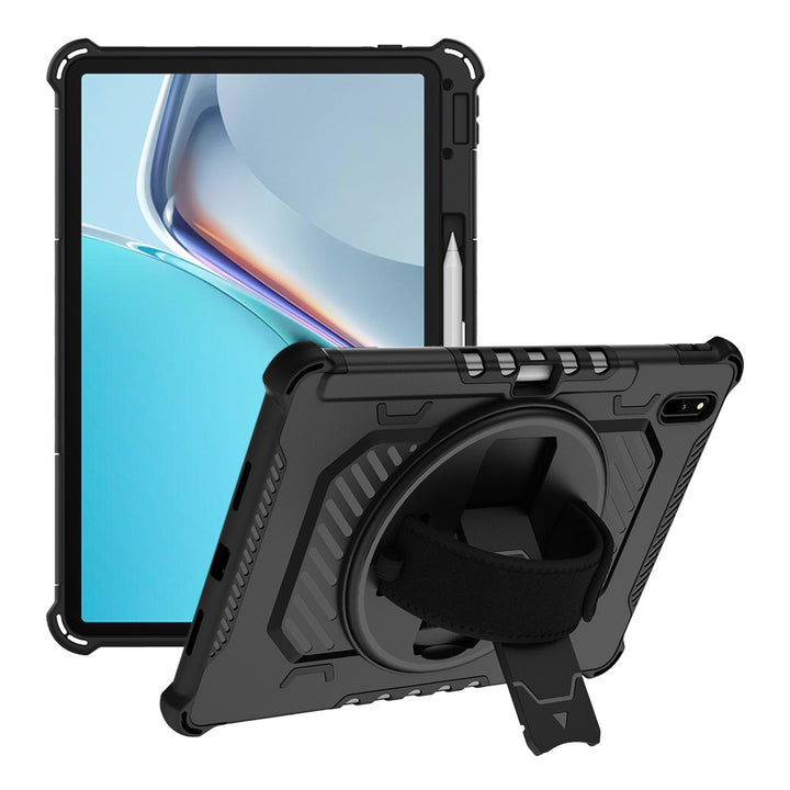 ARMOR-X Huawei MatePad 11 (2021) DBY-W09 shockproof case, impact protection cover with hand strap and kick stand.