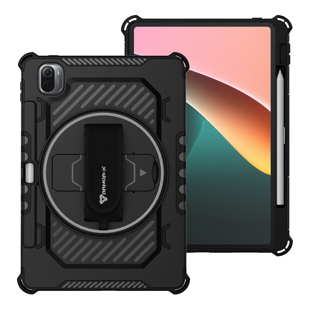 ARMOR-X Xiaomi Mi Pad 5 / 5 Pro 11" shockproof case, impact protection cover with hand strap and kick stand.