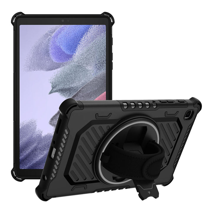 ARMOR-X Samsung Galaxy Tab A7 Lite SM-T225 / SM-T220 / SM-T225N / SM-T227U shockproof case, impact protection cover with hand strap and kick stand.