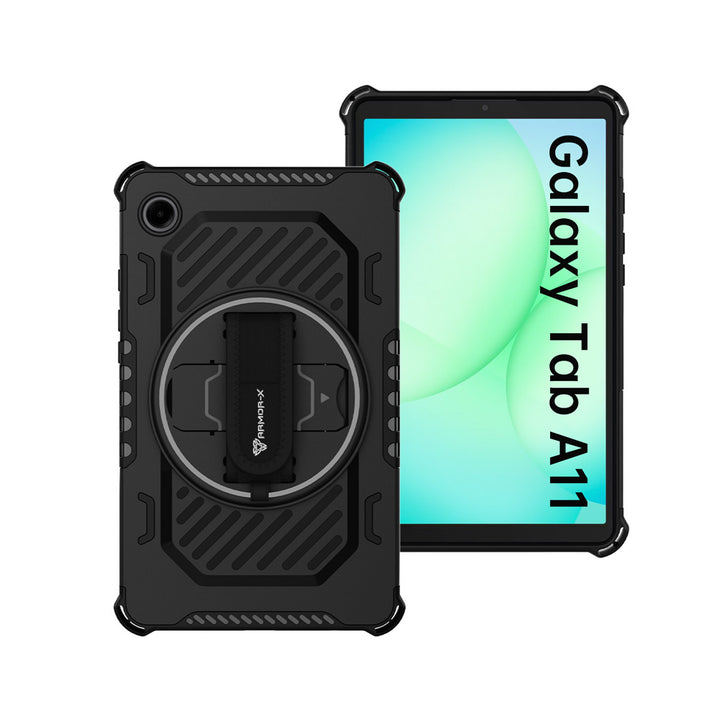 ARMOR-X Samsung Galaxy Tab A11 ( 8.7" ) SM-X133 / SM-X135 shockproof case, impact protection cover with hand strap and kick stand.