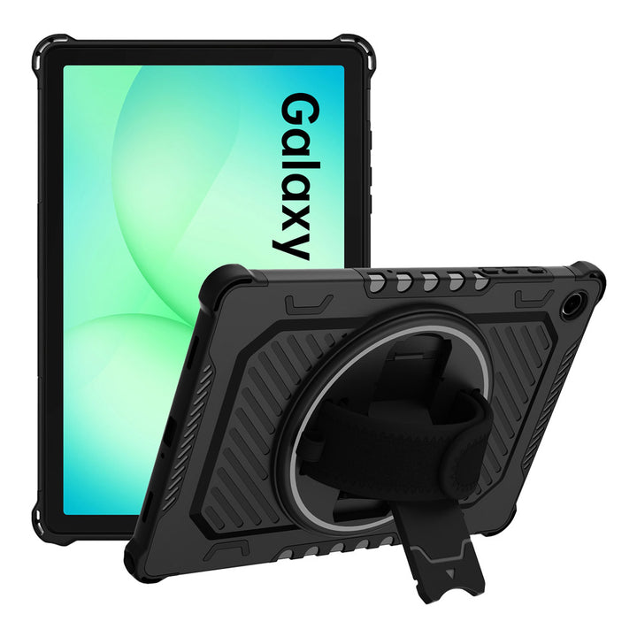 ARMOR-X Samsung Galaxy Tab A9+ A9 Plus ( 11" ) SM-X210 / SM-X215 / SM-X216 shockproof case, impact protection cover with hand strap and kick stand.