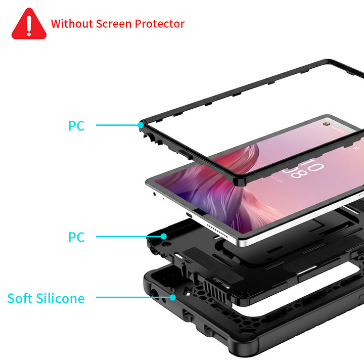ARMOR-X Lenovo Tab M9 TB310 shockproof case. Built with a multi-layer protective structure for dependable everyday defense. The combination of a hard PC front frame, shock-absorbing sponge layer, rigid PC inner shell, and flexible silicone exterior helps guard your device against drops, bumps, and daily wear.