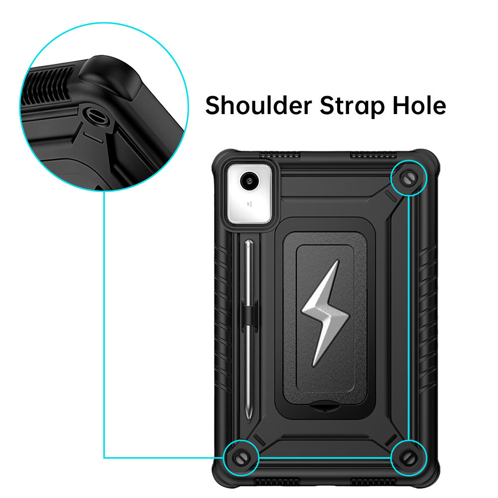 ARMOR-X Lenovo Tab K11 (Gen 2) / Lenovo Idea Tab ( 11" TB336 ) shockproof case. The reinforced shoulder strap hole design allows convenient attachment of a carrying strap for enhanced portability during travel or outdoor use.