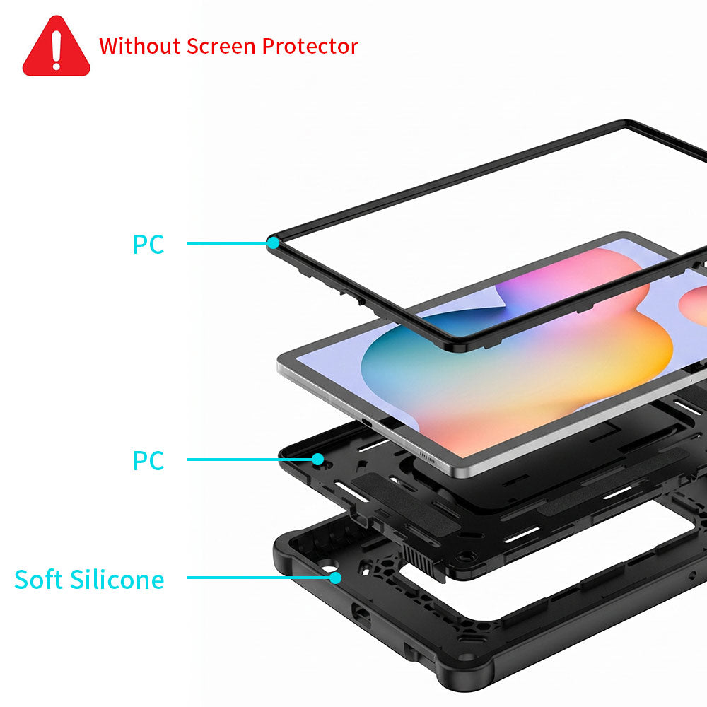 ARMOR-X Samsung Galaxy Tab S6 Lite SM-P620 P625 (2024) / SM-P613 P619 (2022) / SM-P610 P615 (2020) shockproof case. Built with a multi-layer protective structure for dependable everyday defense. The combination of a hard PC front frame, shock-absorbing sponge layer, rigid PC inner shell, and flexible silicone exterior helps guard your device against drops, bumps, and daily wear.