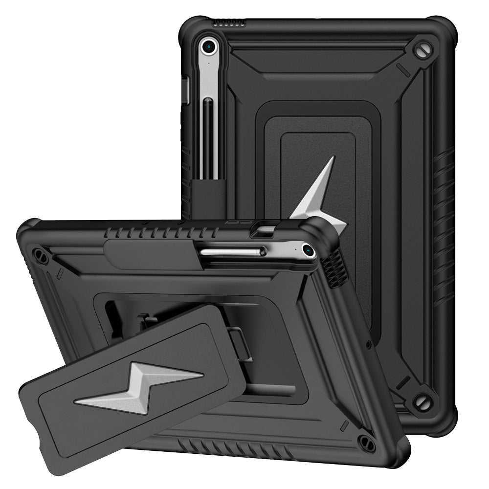 ARMOR-X Samsung Galaxy Tab S10 FE+ S10 FE Plus SM-X620 X626 X628 shockproof case, impact protection cover. Rugged case with kick stand.