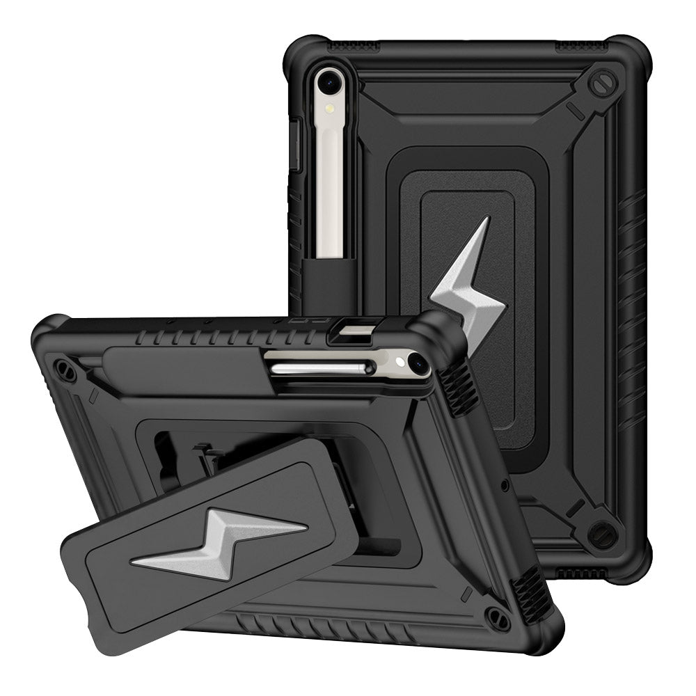 ARMOR-X Samsung Galaxy Tab S9 SM-X710 / X716 / X718 shockproof case, impact protection cover. Rugged case with kick stand.