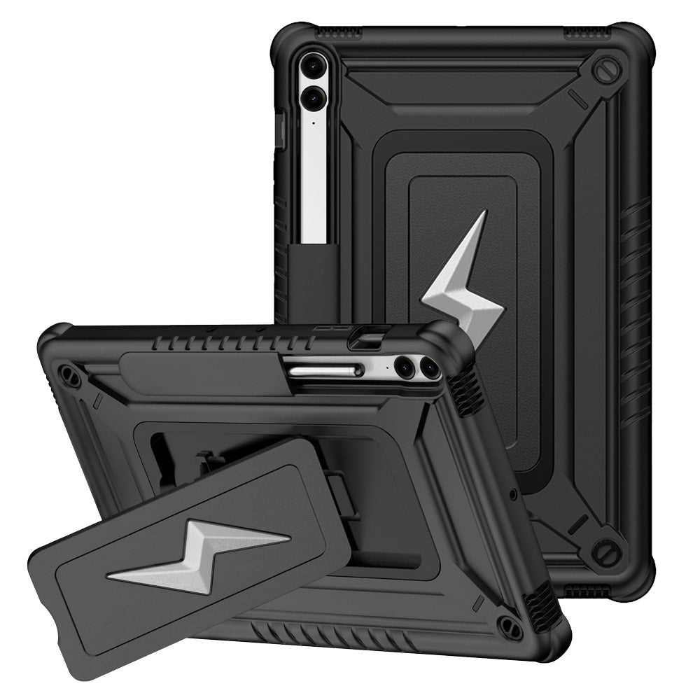 ARMOR-X Samsung Galaxy Tab S9 FE+ S9 FE Plus SM-X610 X616 X618 shockproof case, impact protection cover. Rugged case with kick stand.