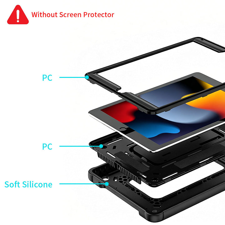 ARMOR-X iPad Air (3rd Gen.) 2019 shockproof case. Built with a multi-layer protective structure for dependable everyday defense. The combination of a hard PC front frame, shock-absorbing sponge layer, rigid PC inner shell, and flexible silicone exterior helps guard your device against drops, bumps, and daily wear.