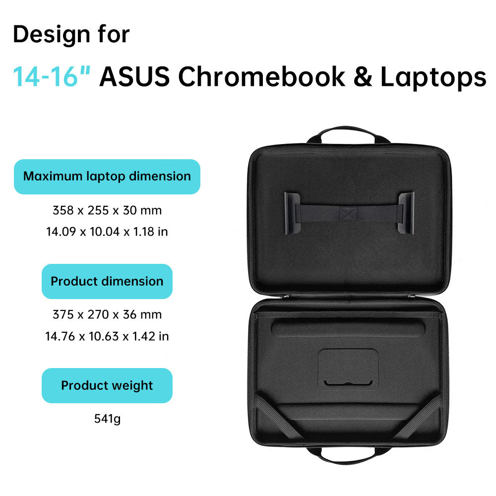 LPON-L1 | 14-16" ASUS Chromebook &amp; Laptop | Always-on hard Cover / Work-In Rugged Case with Handle Strap &amp; Shoulder Strap