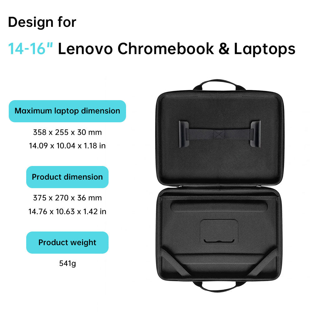 LPON-L1 | 14-16" Lenovo Chromebook &amp; Laptop | Always-on hard Cover / Work-In Rugged Case with Handle Strap &amp; Shoulder Strap