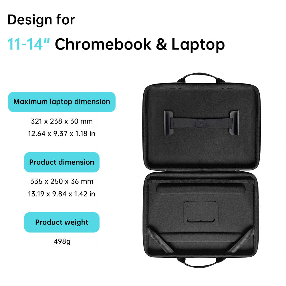 LPON-M1 | 11-14" Chromebook &amp; Laptop | Always-on hard Cover / Work-In Rugged Case with Handle Strap &amp; Shoulder Strap
