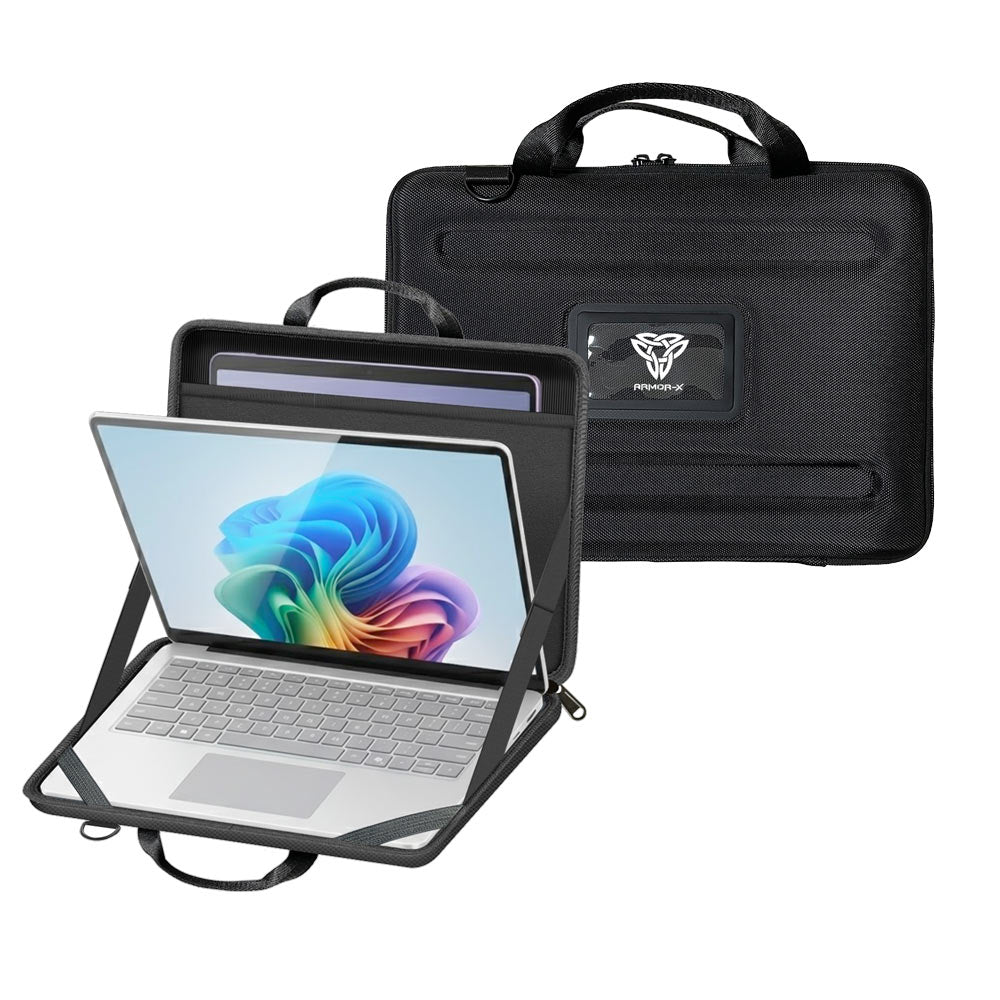 ARMOR-X 11 - 13" Microsoft Surface Laptop Go bag. Always-On design and get your chromebook or laptop always ready. Safeguards Chromebooks and laptops in slim, lightweight style. 