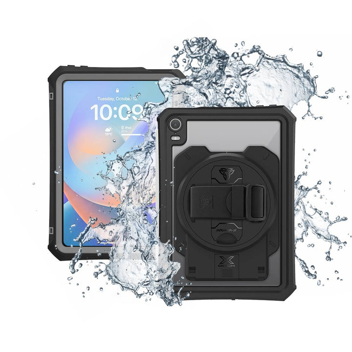 ARMOR-X iPad mini 8 Healthcare &amp; Medical-Grade IP68 Waterproof Shockproof Case with X-DOCK Modular Mount Eco-System.