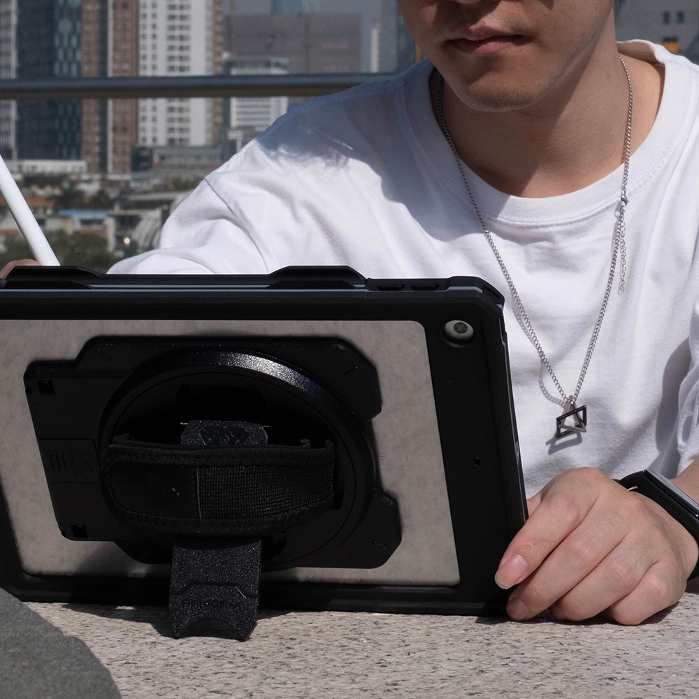ARMOR-X iPad 10.2 (7th & 8th & 9th Gen.) 2019 / 2020 / 2021 case With the rotating kickstand, you could get the watching angle and typing angle as you want.