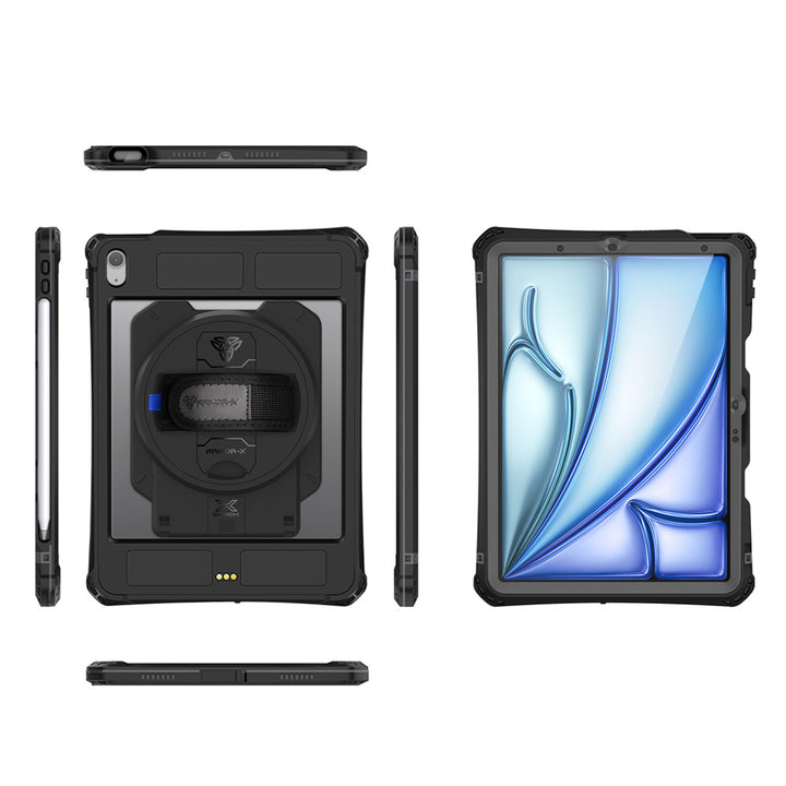 ARMOR-X Apple iPad Air 4 2020 / Air 5 2022 Waterproof Case IP68 shock & water proof Cover with pencil holder.