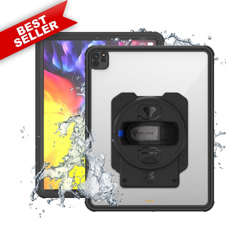 ARMOR-X iPad 1Pro 12.9 ( 4th Gen ) 2020 waterproof case. iPad Pro 12.9 ( 4th Gen ) 2020 shockproof cases. iPad Pro 12.9 ( 4th Gen ) 2020 Military-Grade rugged cover.