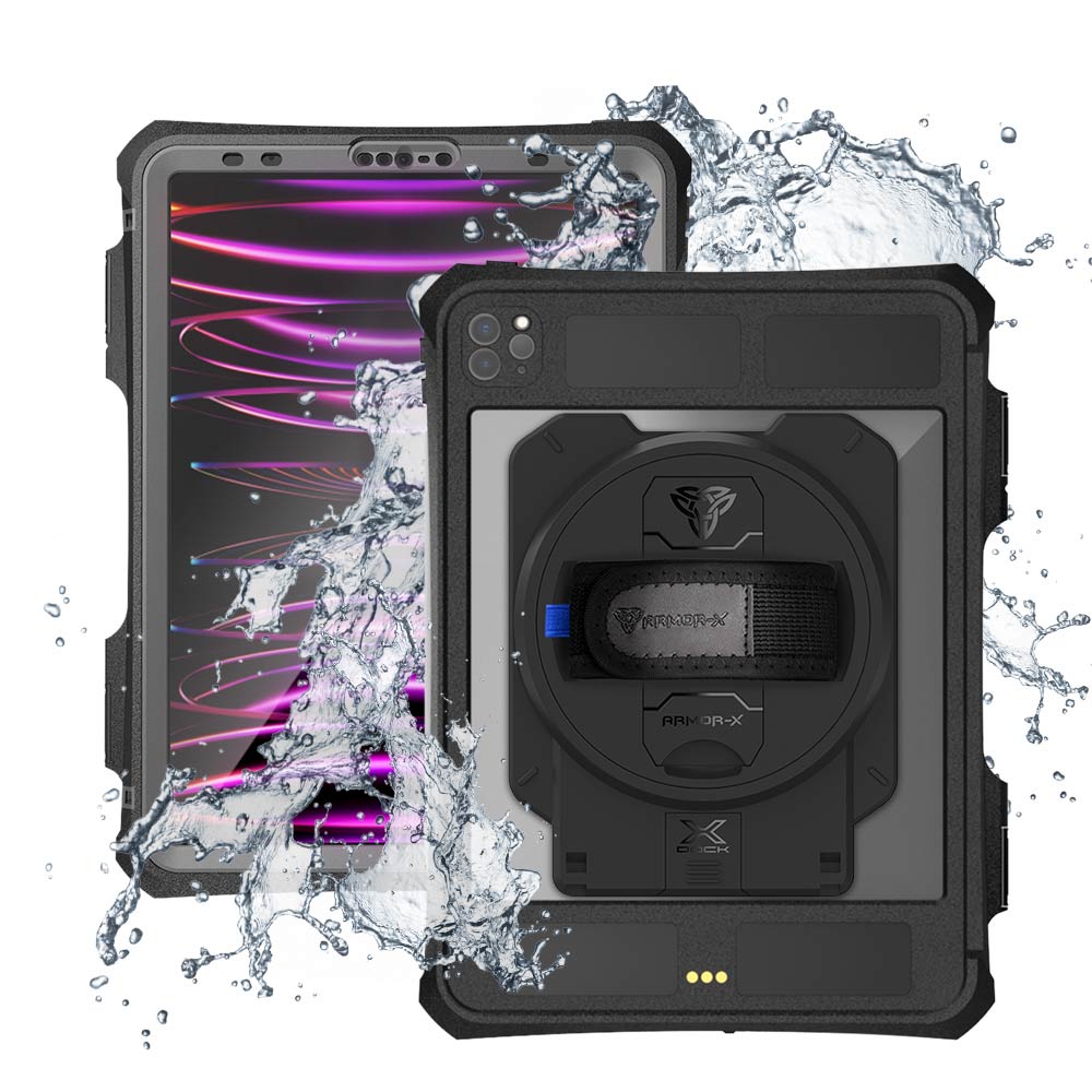 ARMOR-X iPad Pro 11 ( 2nd / 3rd / 4th Gen. ) 2020 / 2021 / 2022 waterproof case. iPad 11 ( 2nd / 3rd / 4th Gen. ) 2020 / 2021 / 2022 shockproof cases. iPad 11 ( 2nd / 3rd / 4th Gen. ) 2020 / 2021 / 2022 Military-Grade rugged cover.