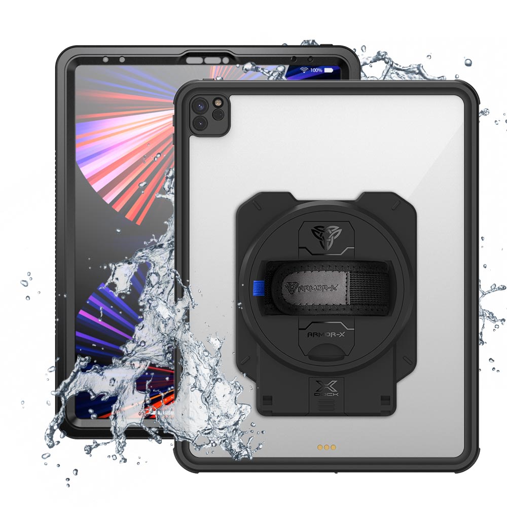 ARMOR-X iPad 1Pro 12.9 ( 5th / 6th Gen ) 2021 / 2022 waterproof case. iPad Pro 12.9 ( 5th / 6th Gen ) 2021 / 2022 shockproof cases. iPad Pro 12.9 ( 5th / 6th Gen ) 2021 / 2022 Military-Grade rugged cover.