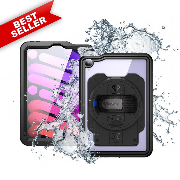 ARMOR-X iPad mini 6 waterproof case. iPad mini 6 shockproof cases. iPad mini 6 Military-Grade rugged cover.