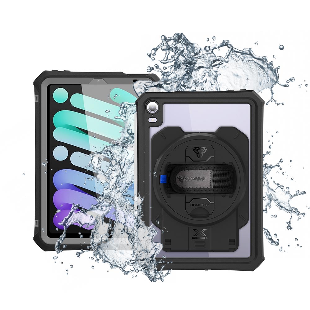 ARMOR-X iPad mini 6 waterproof case. iPad mini 6 shockproof cases. iPad mini 6 Military-Grade rugged cover.