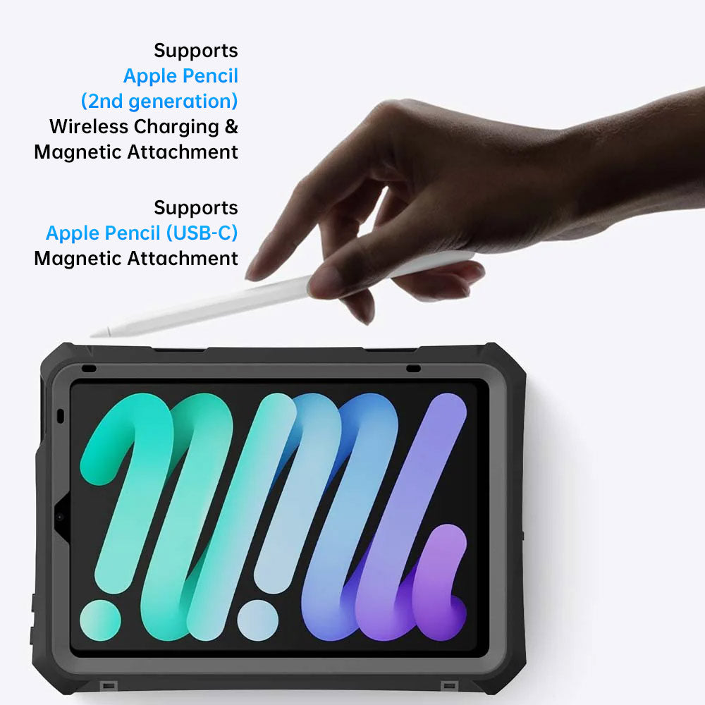 MAN-iPad-M6PN | iPad mini 6 | IP68 Waterproof, Shock & Dust Proof Case With X-DOCK Modular Eco-System Supports Apple Pencil 2 Wireless Charging