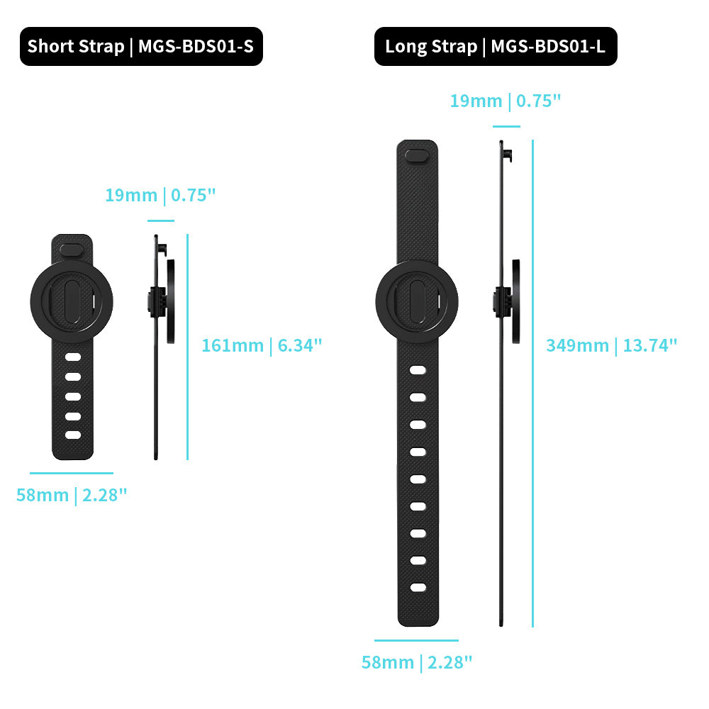 MGS-BDS01 | Magnetic Bar Mount (without Charger) | ⌀12–95mm | Design for iPhone & Smartphone