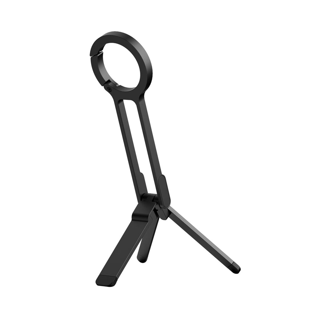 ARMOR-X Carabiner Magnetic Tripod Mount (without Charger) for iPhone. Use it as a desktop phone stand, mini tripod, or handheld grip. Ideal for vlogging, live streaming, or online meetings.