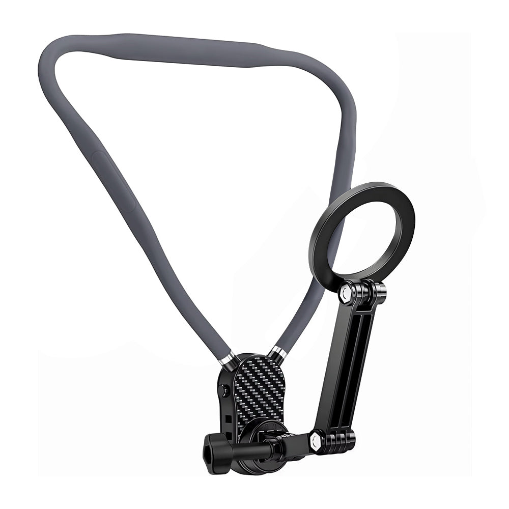 ARMOR-X Magnetic POV Neck Mount for iPhones with MagSafe. Designed specifically for iPhone, this magnetic neck mount lets you capture immersive first-person (POV) footage completely hands-free. Easily record overhead, upward, or vertical angles—perfect for vlogging, tutorials, live streaming, cooking, crafting, and everyday moments.