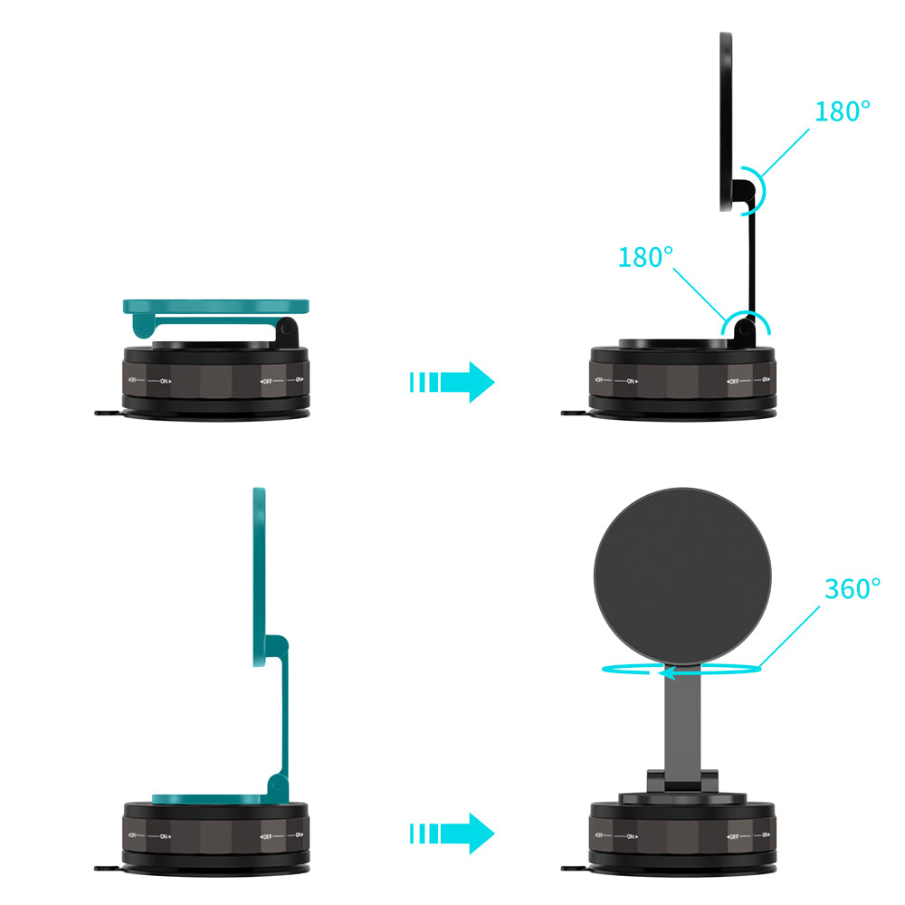 MGS-T30-2 | Vacuum-lock Suction Magnetic Mount (without Charger) | Design for iPhone & Smartphone