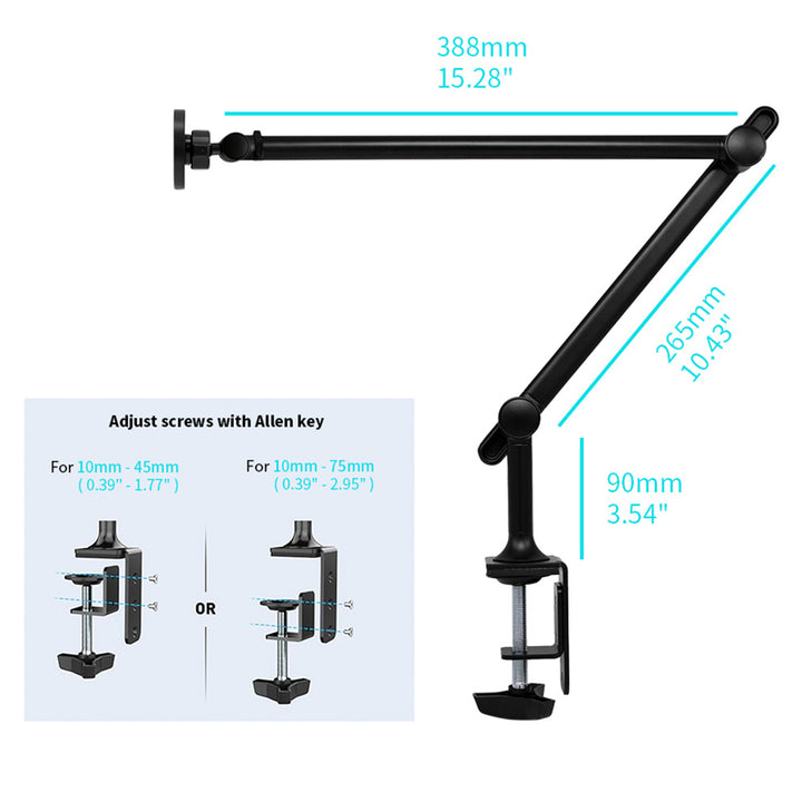 MGS-X141 | Aluminium Adjustable Arm Clamp MagSafe 15W Fast Charger Mount | Design for iPhone