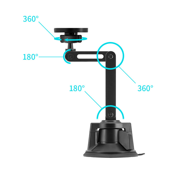 MGS-X184 | Foldable Suction Mount | MagSafe / Pixelsnap 15W Fast Charger | Design for iPhone & Smartphone