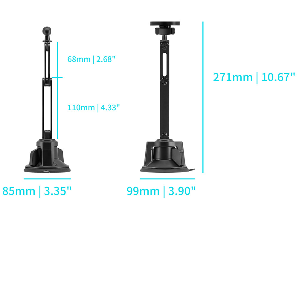 MGS-X184 | Foldable Suction Mount | MagSafe / Pixelsnap 15W Fast Charger | Design for iPhone & Smartphone