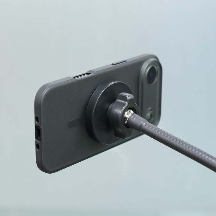 MGS-X185 | Tripod Floor Stand With Boom Microphone Arm | MagSafe / Pixelsnap 15W Fast Charger | Design for iPhone & Smartphone