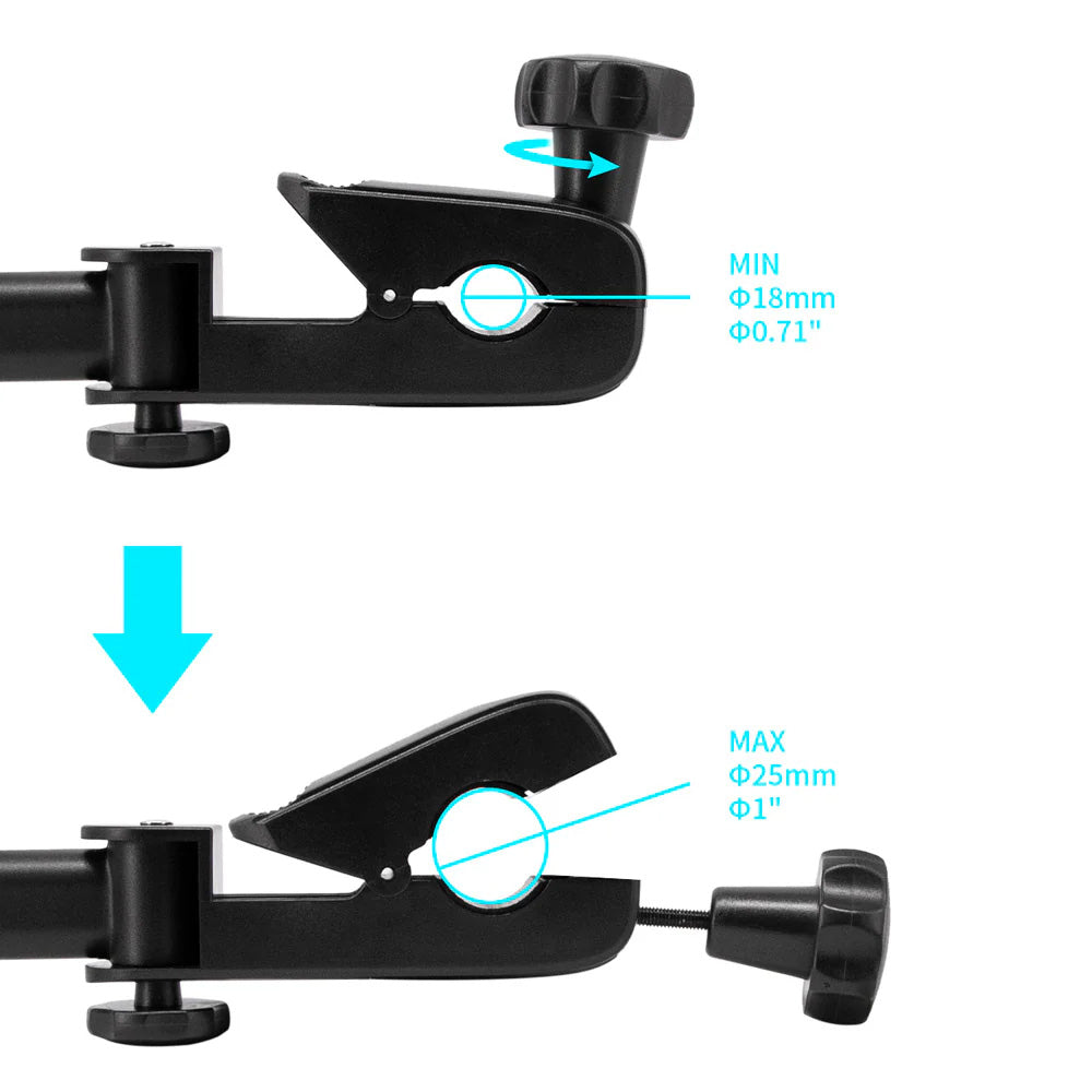 MGT-X140 | Microphone Stand Clamp | Magnetic Mount | Design for iPad, Galaxy Tab & Tablet
