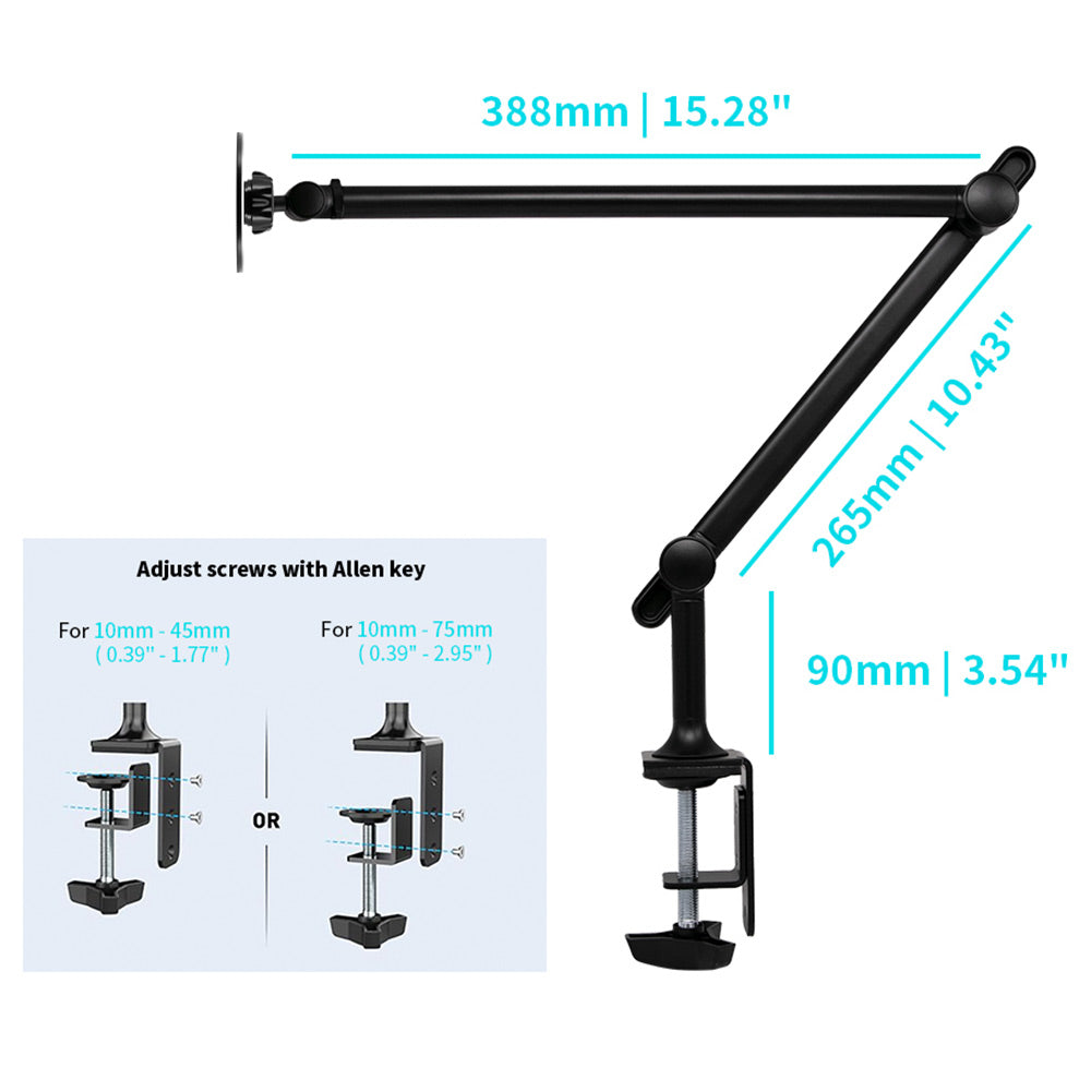 MGT-X141 | Aluminium Adjustable Arm Clamp | Magnetic Mount | Design for iPad, Galaxy Tab & Tablet