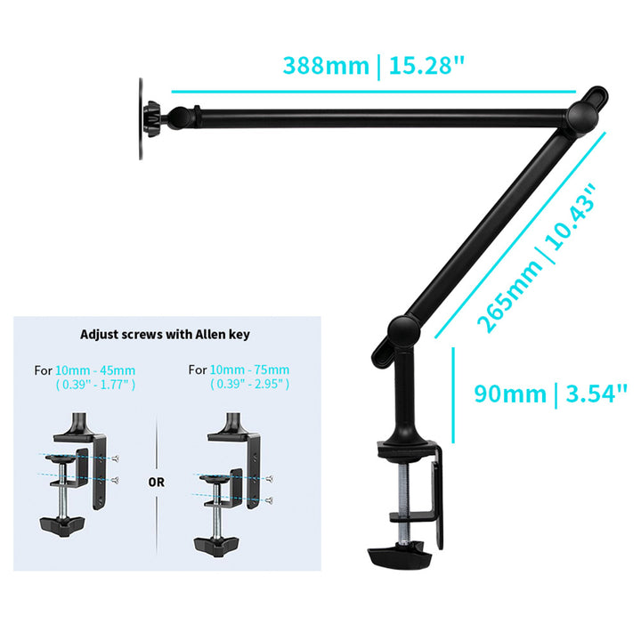 MGT-X141 | Aluminium Adjustable Arm Clamp | Magnetic Mount | Design for iPad, Galaxy Tab & Tablet