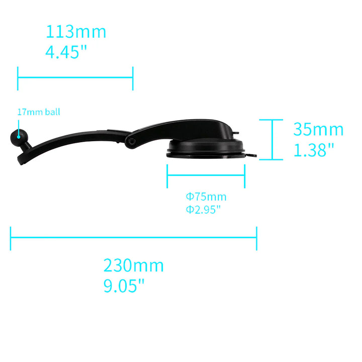 MGT-X144 | Folding Arm Suction Cup Mount | Magnetic Mount | Design for iPad, Galaxy Tab &amp; Tablet