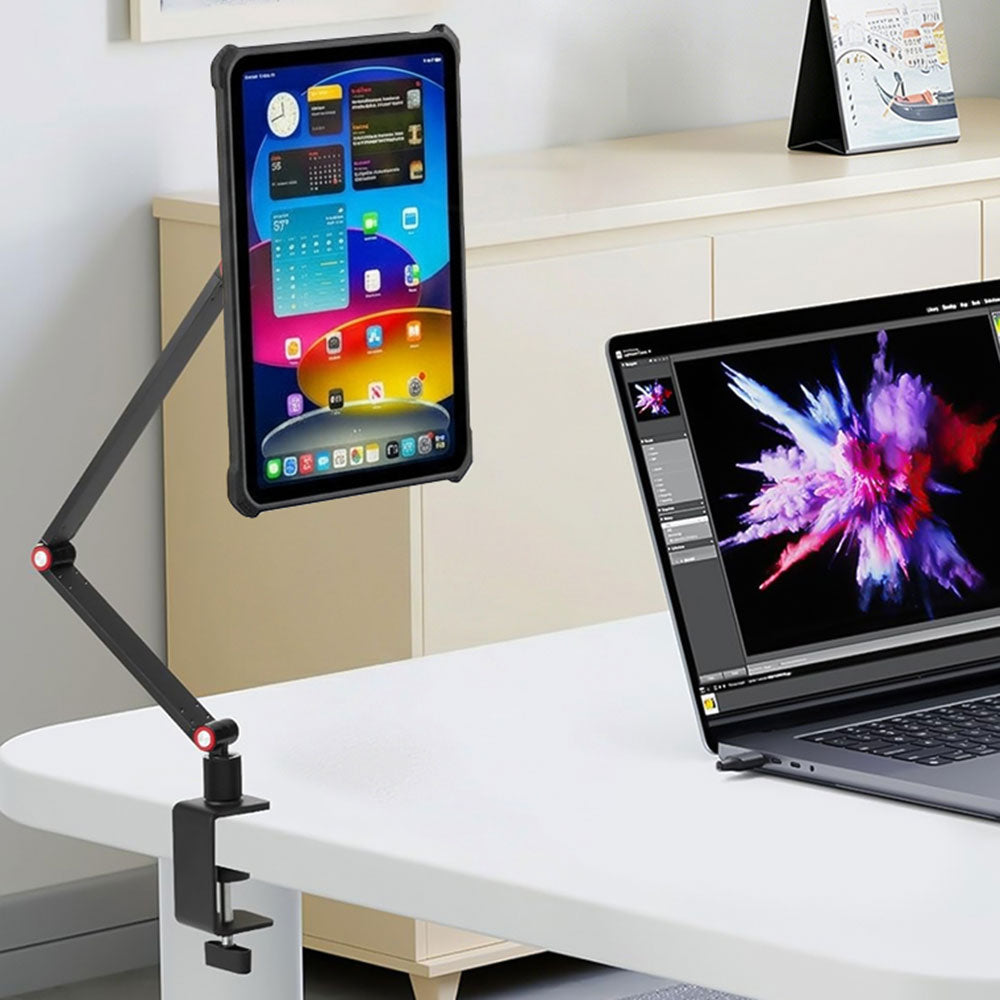 MGT-X163 | Foldable Tabletop Clamp Mount | Magnetic Mount | Design for iPad, Galaxy Tab & Tablet