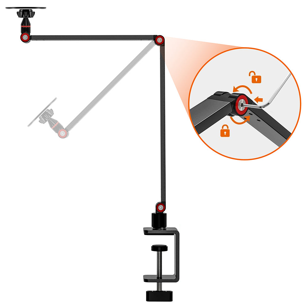 MGT-X163 | Foldable Tabletop Clamp Mount | Magnetic Mount | Design for iPad, Galaxy Tab & Tablet