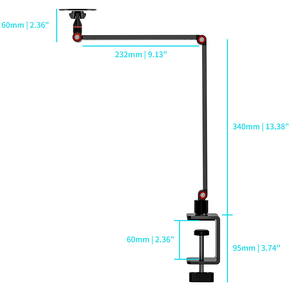 MGT-X163 | Foldable Tabletop Clamp Mount | Magnetic Mount | Design for iPad, Galaxy Tab & Tablet