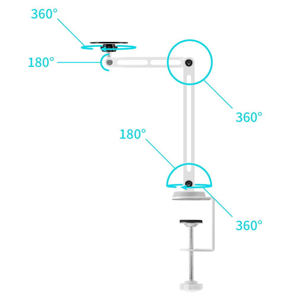 MGT-X164 | Aluminium Adjustable Arm Clamp Mount | Magnetic Mount |  Design for iPad, Galaxy Tab & Tablet