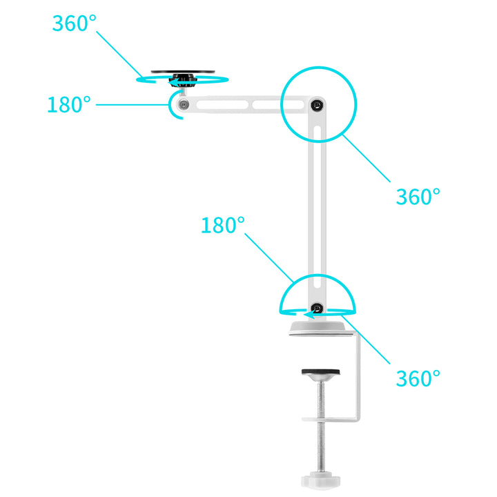 MGT-X164 | Aluminium Adjustable Arm Clamp Mount | Magnetic Mount |  Design for iPad, Galaxy Tab & Tablet