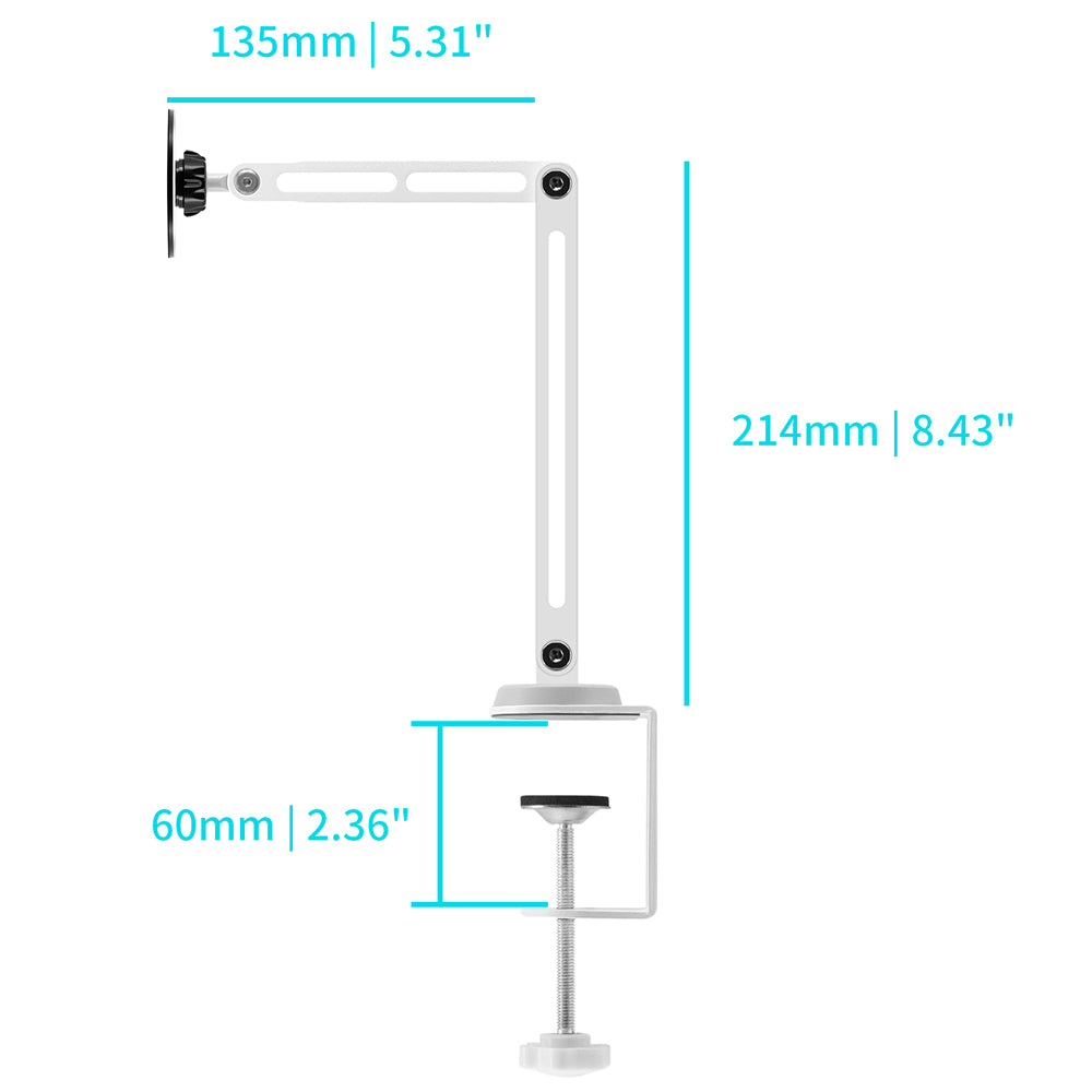 MGT-X164 | Aluminium Adjustable Arm Clamp Mount | Magnetic Mount |  Design for iPad, Galaxy Tab & Tablet