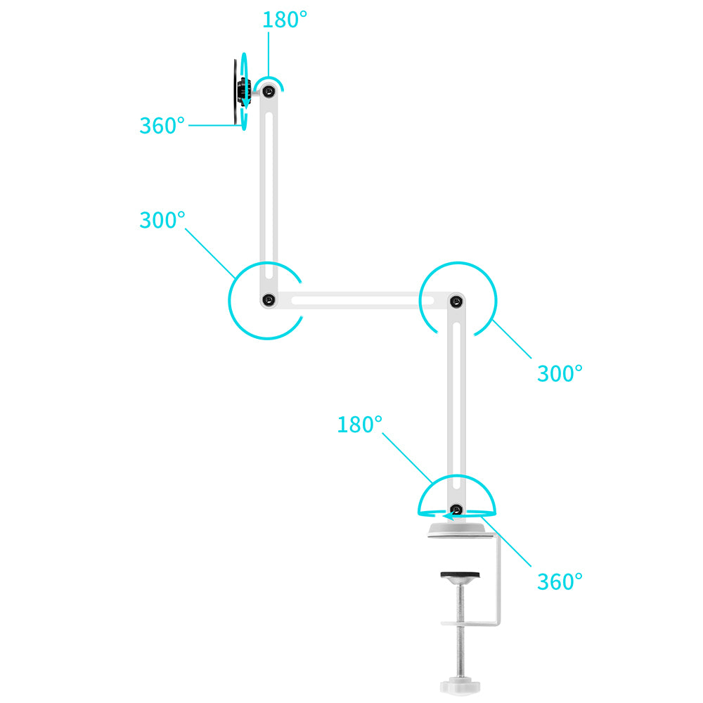 MGT-X165 | Aluminium Adjustable Arm Clamp Mount | Magnetic Mount | Design for iPad, Galaxy Tab & Tablet