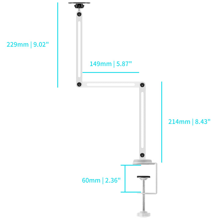 MGT-X165 | Aluminium Adjustable Arm Clamp Mount | Magnetic Mount | Design for iPad, Galaxy Tab & Tablet