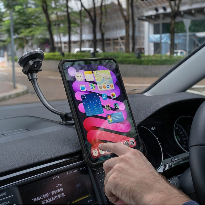 MGT-X172 | Truck / Work Van / Bus Dashboard Extra Long Suction Cup Mount for ELD &amp; Fleets | Magnetic Mount | Design for iPad, Galaxy Tab &amp; Tablet