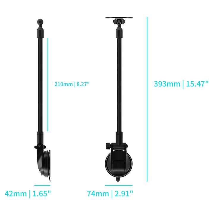 MGT-X172 | Truck / Work Van / Bus Dashboard Extra Long Suction Cup Mount for ELD &amp; Fleets | Magnetic Mount | Design for iPad, Galaxy Tab &amp; Tablet